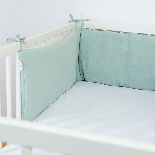 Organic Cotton Crib Bumper – Sage Green
