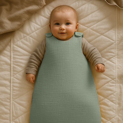 Organic Cotton Winter Sleeping Bag – Sage Green