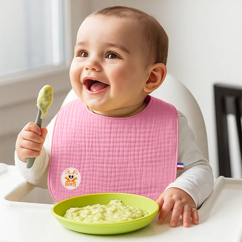 Organic Cotton Baby Bib – Rose