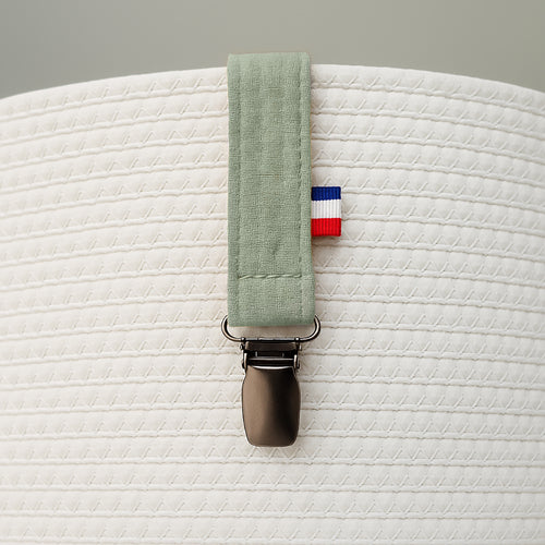 Organic Cotton Pacifier Clip – Sage Green