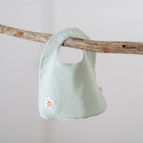 Organic Cotton Baby Bib – Sage Green