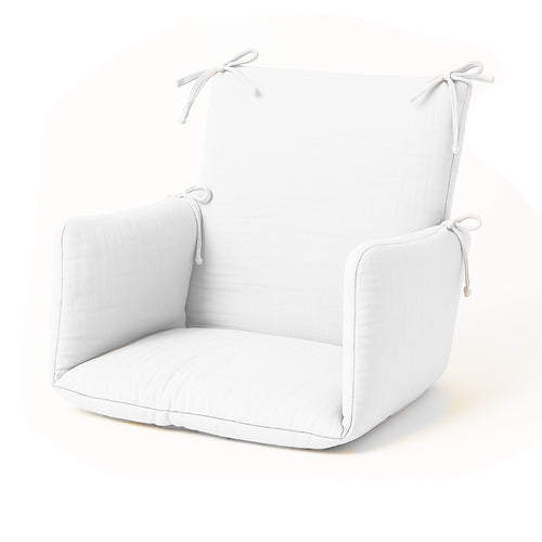 Organic Cotton High Chair Cushion – White
