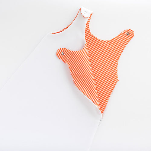 Organic Cotton Mid-Season Sleeping Bag – White & Vichy