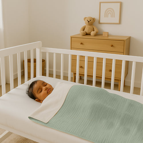 Organic Cotton Blanket – Sage Green