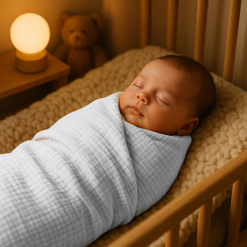 Organic Cotton Maxi Swaddle – White