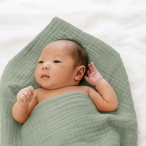 Organic Cotton Maxi Swaddle – Sage Green