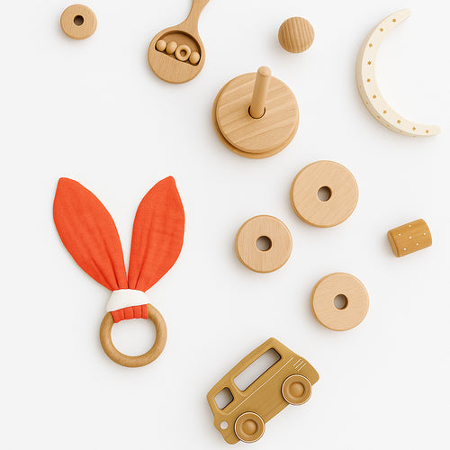 Organic Cotton Teething Ring – Strawberry