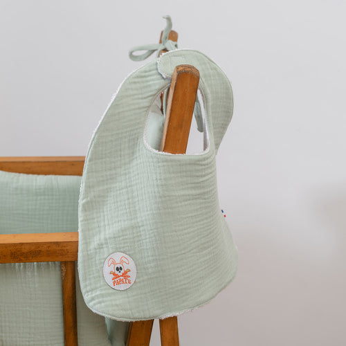 Organic Cotton Baby Bib – Sage Green