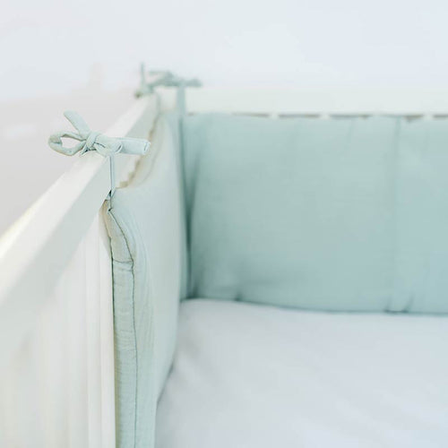 Organic Cotton Crib Bumper – Sage Green