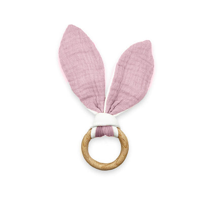 Organic Cotton Teething Ring – Rose
