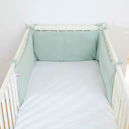 Organic Cotton Crib Bumper – Sage Green