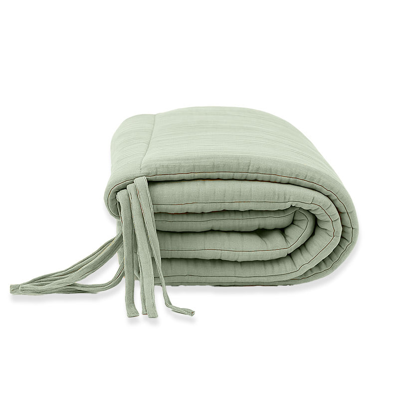 Organic Cotton Crib Bumper – Sage Green